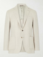 Canali - Kai Herringbone Wool, Linen and Silk-Blend Blazer - Neutrals