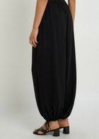 Tove Estelia Draped Barrel-leg Crepe Trousers Black