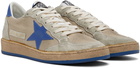 Golden Goose Beige & Blue Ball Star Sneakers