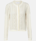 Velvet Daisy pointelle cotton-blend cardigan