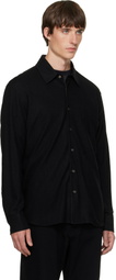 Solid Homme Black Wool Stitch Shirt
