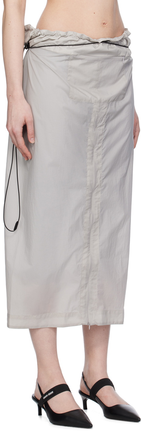 JOHANNA PARV Gray Vent Midi Skirt