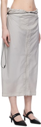 JOHANNA PARV Gray Vent Midi Skirt