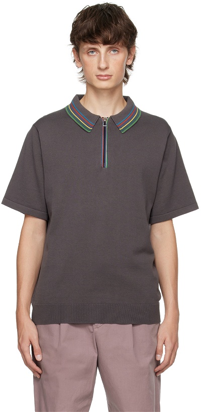 Photo: PS by Paul Smith Gray Striped Polo