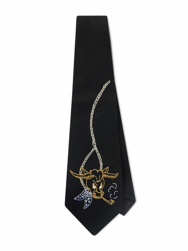 Photo: Enfants Riches Déprimés - Bull 12cm Embroidered Virgin Wool-Twill Tie