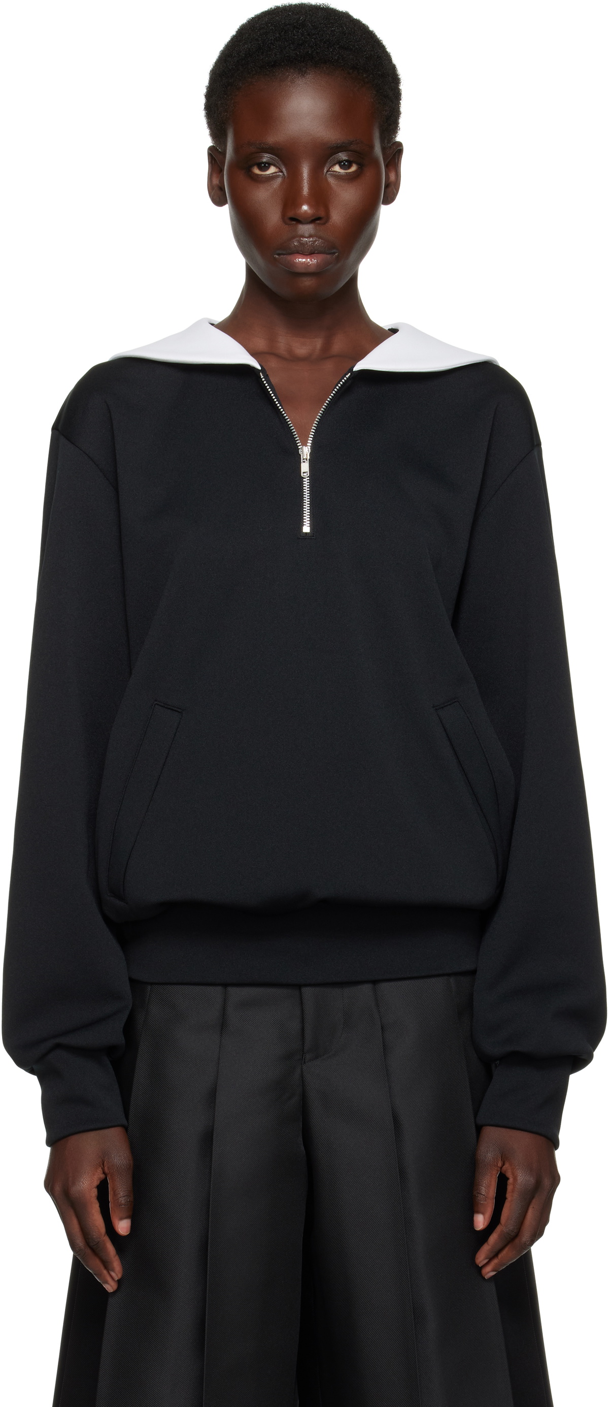 Comme des Garçons Homme Plus Black Half-Zip Sweatshirt
