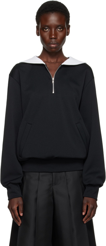 Photo: Comme des Garçons Homme Plus Black Half-Zip Sweatshirt