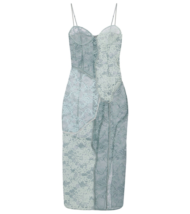 Photo: Acne Studios Paneled cotton-blend lace midi dress