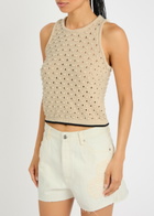 Frame The Bauble Open-knit Tank Cream