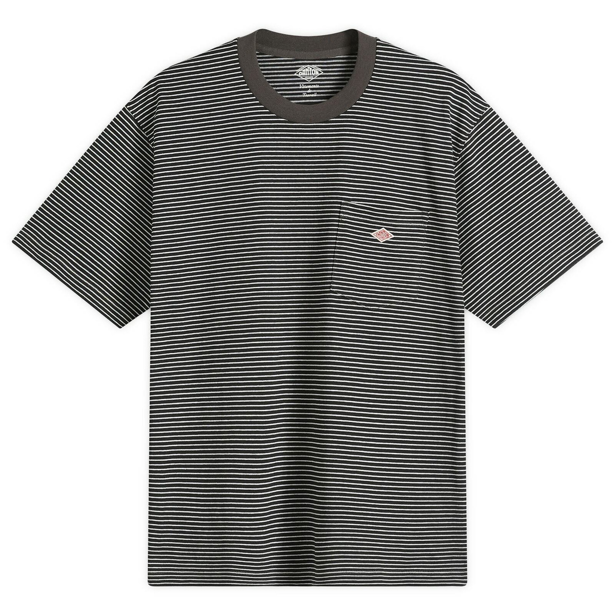 Danton Men's Pocket T-Shirt in Black/White Stripe