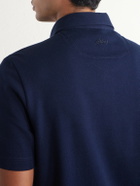 Brioni - Cotton-Piqué Polo Shirt - Blue