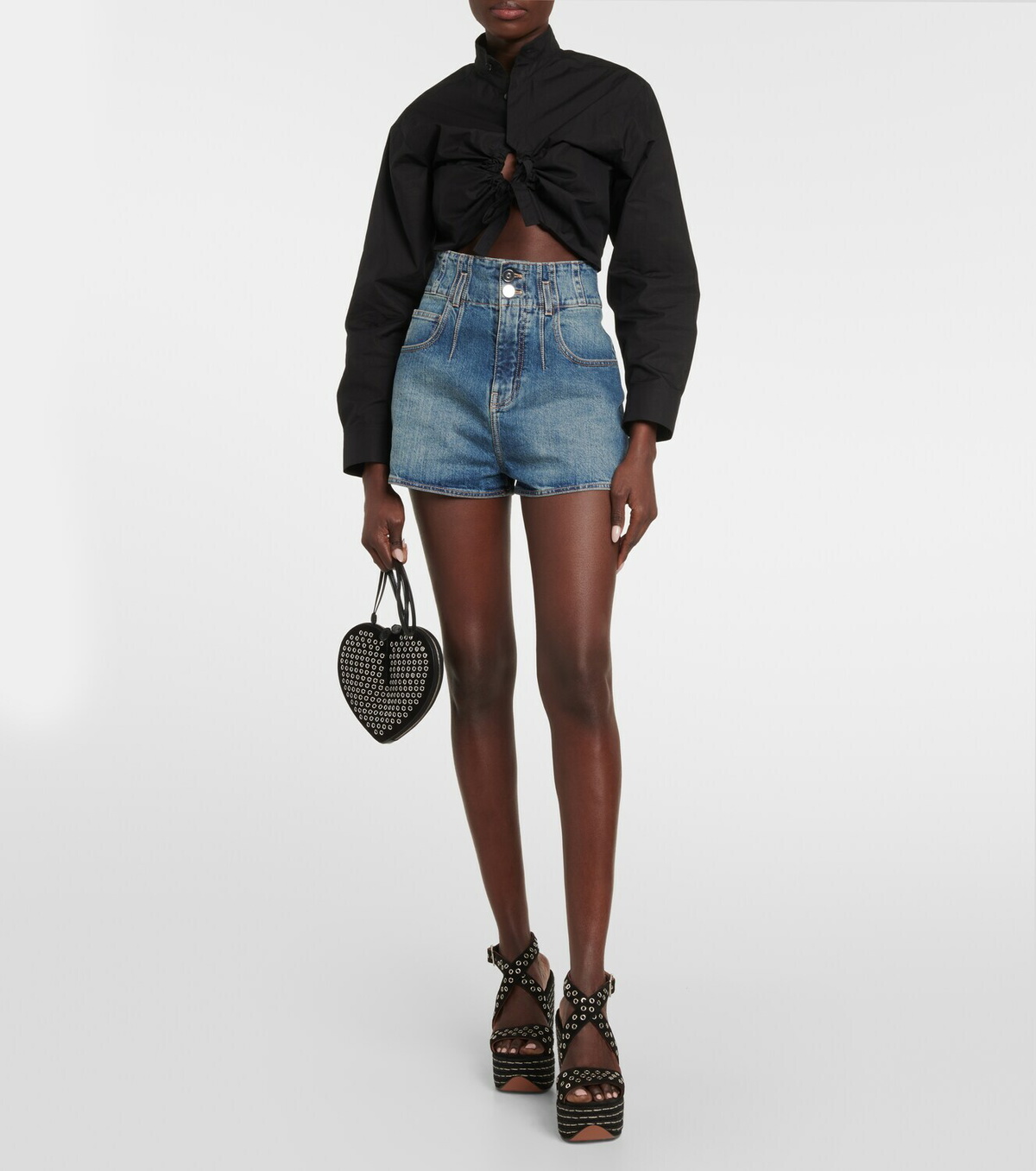 Alaïa High-rise denim shorts ALAÏA