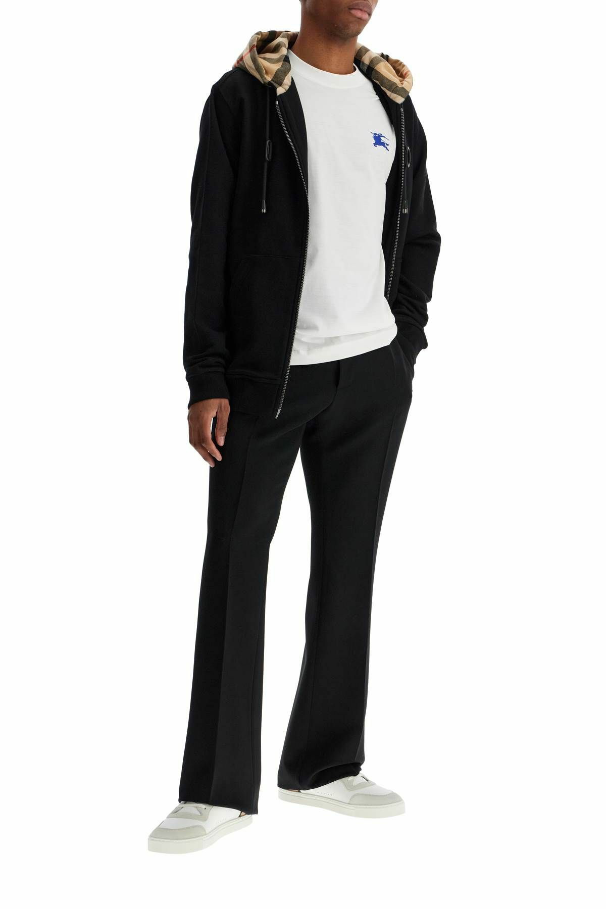 BURBERRY samuel sweatshirt with check hood Black Burberry