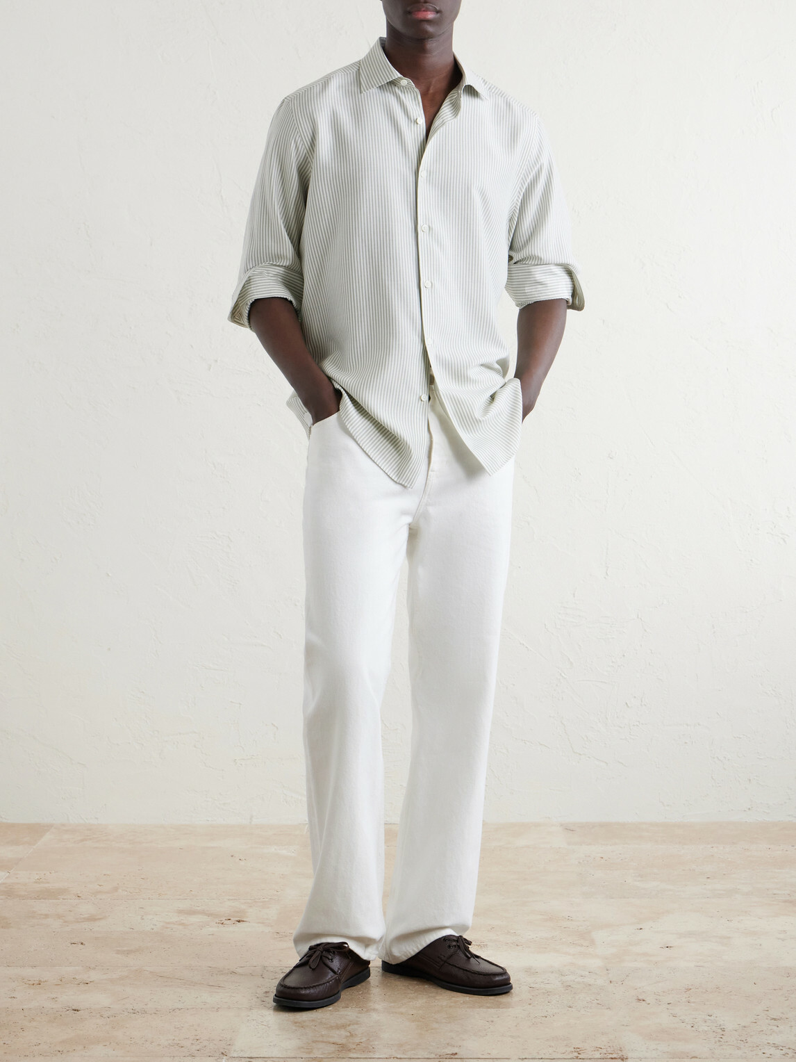 Zegna - Striped Silk Shirt - Green