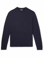 Giorgio Armani - Slim-Fit Jacquard-Knit Wool-Blend Sweater - Blue