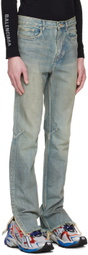 Balenciaga Blue Smudged Jeans