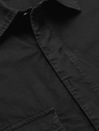 Stone Island - Logo-Appliquéd Brushed Cotton-Canvas Overshirt - Black