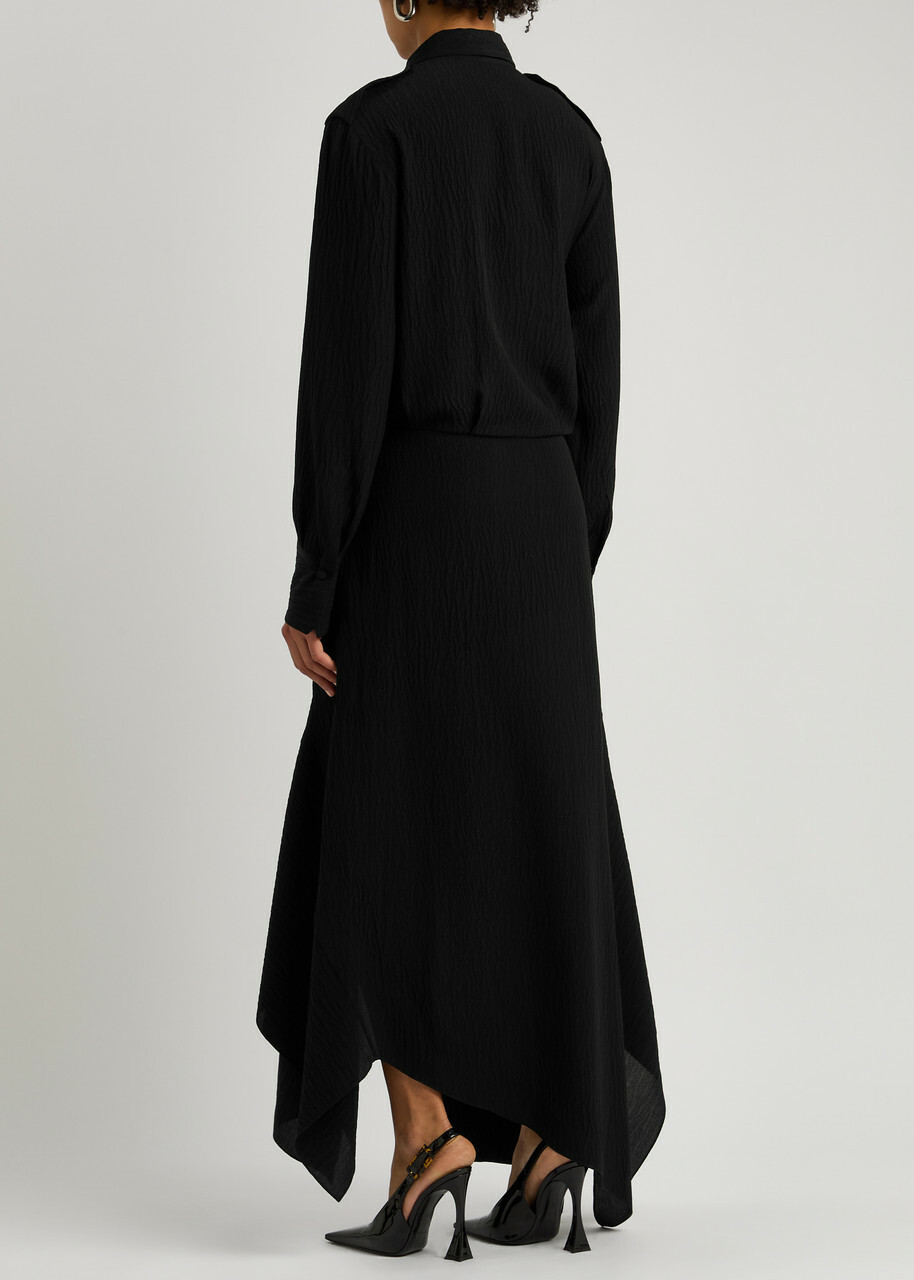 Petar Petrov The Stronger Crinkled-effect Silk Maxi Dress Black