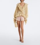 De La Vali Elia lace-trimmed crêpe de chine shorts
