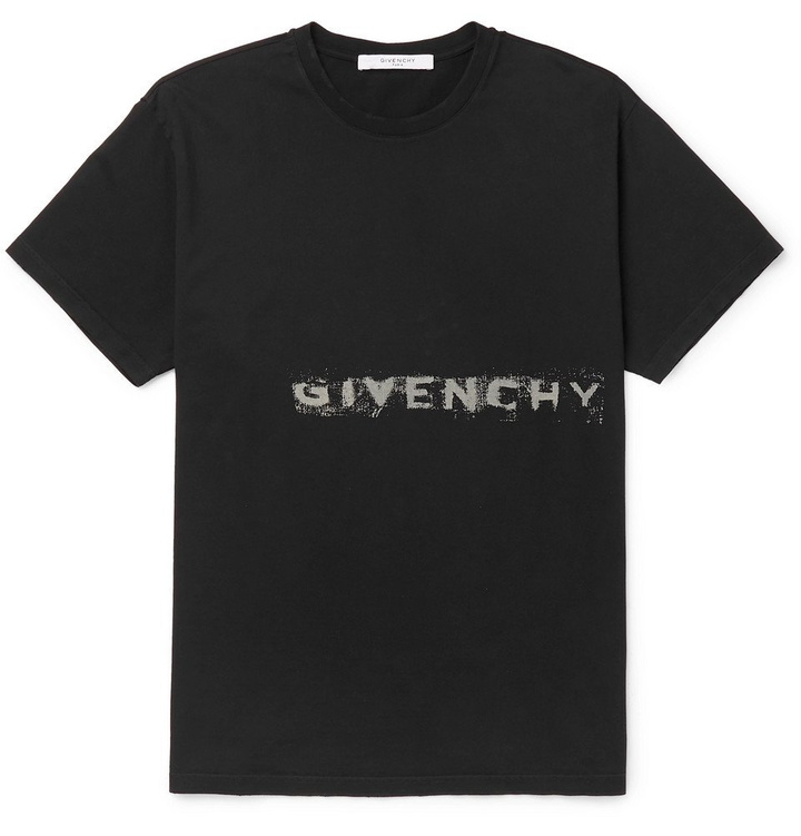 Photo: Givenchy - Oversized Logo-Print Cotton-Jersey T-Shirt - Black