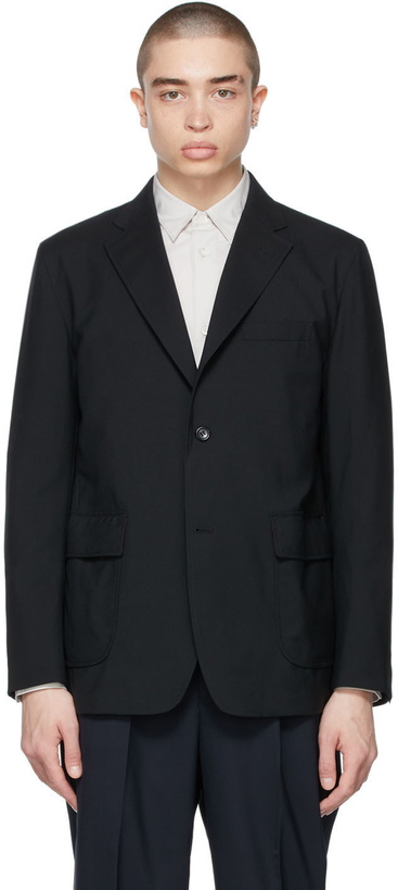 Photo: Comme des Garçons Homme Black Tropical Wool Single-Breasted Blazer