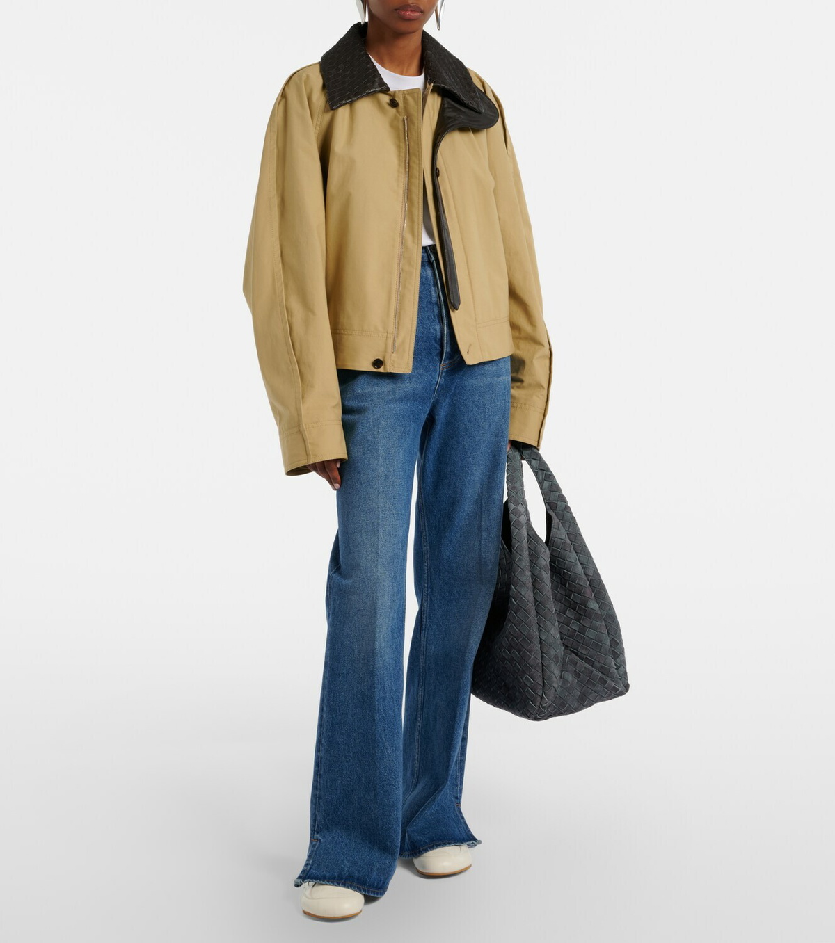 Bottega Veneta Intrecciato leather-trimmed blouson