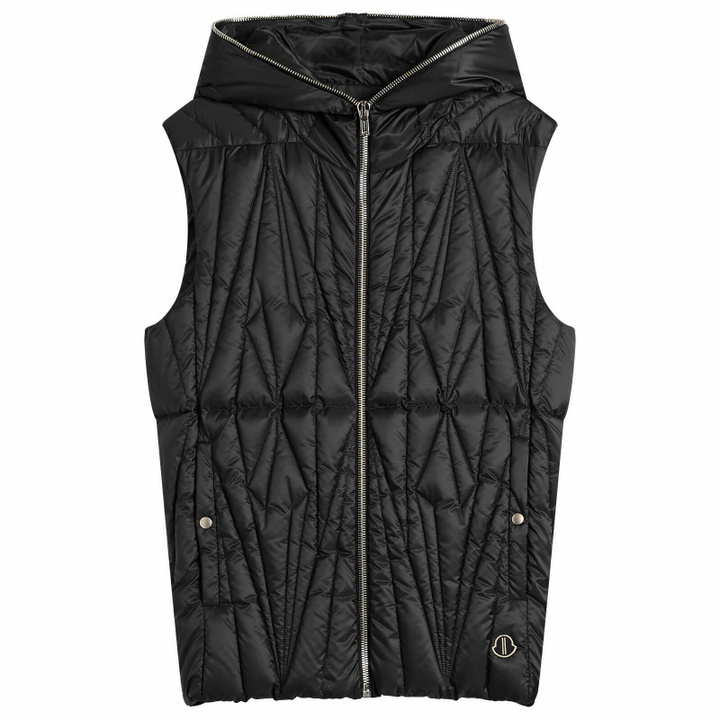 Photo: Rick Owens x Moncler Geocamo Flight Ziplock Hooded Vest in Black