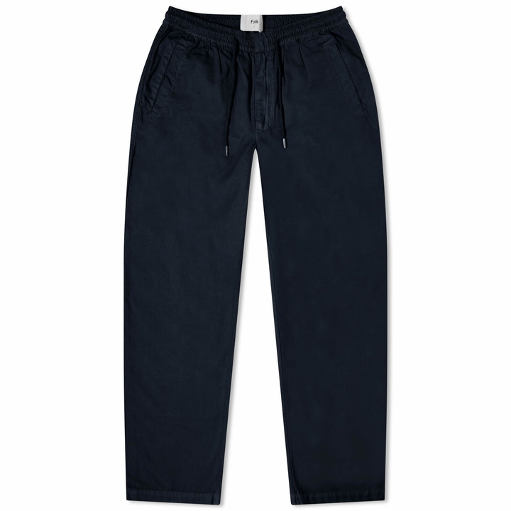 Photo: Folk Men's Drawcord Trousers in Deep Navy