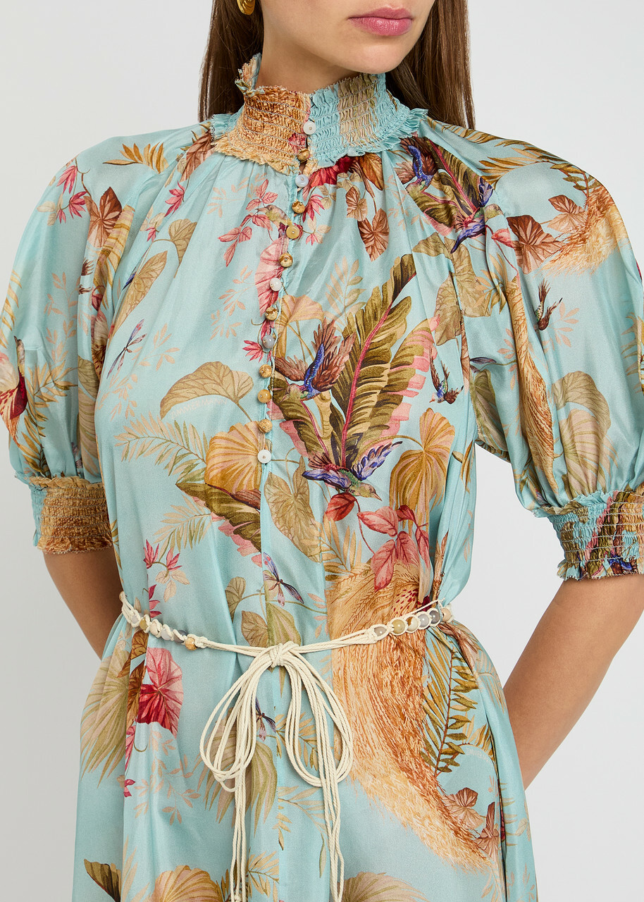Zimmermann Ascension Billow Silk Maxi Dress Multi Floral