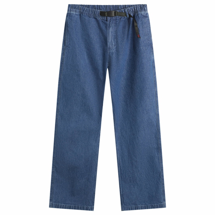 Photo: Gramicci Men's Straight Fit Denim G-Pant in Light Wash