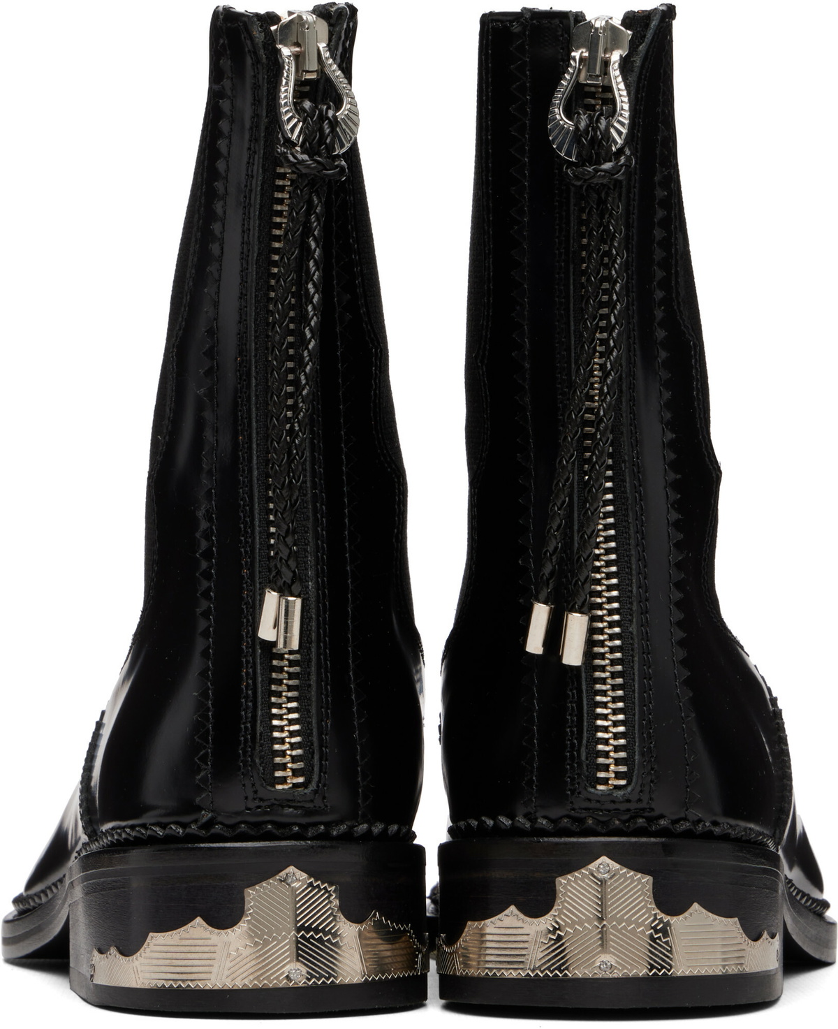 Toga Pulla Black Polido Ankle Boots