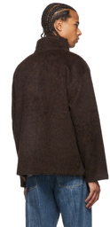 Our Legacy SSENSE Exclusive Brown Wool & Mohair Zip-Up Sweater