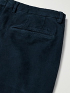 Boglioli - Slim-Fit Garment-Dyed Cotton-Blend Corduroy Suit Trousers - Blue