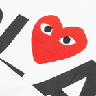 Comme des Garçons Play Men's Long Sleeve Arm Logo & Heart T-Shirt in White