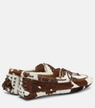 Le Monde Béryl Printed calf hair driving shoes