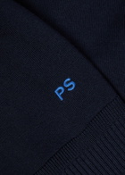 PS Paul Smith Logo-embroidered Merino Wool Jumper Navy