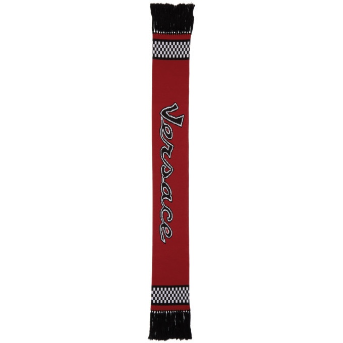 Photo: Versace Red and Black Logo Scarf