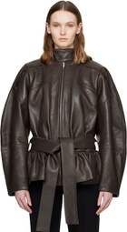 FIDAN NOVRUZOVA Khaki Julia Leather Jacket