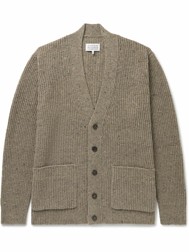 Photo: Maison Margiela - Ribbed Wool-Blend Cardigan - Neutrals