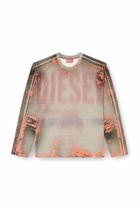 Diesel Long-sleeve T-shirt in cracked jersey - T-Shirts Mens in Multicolor