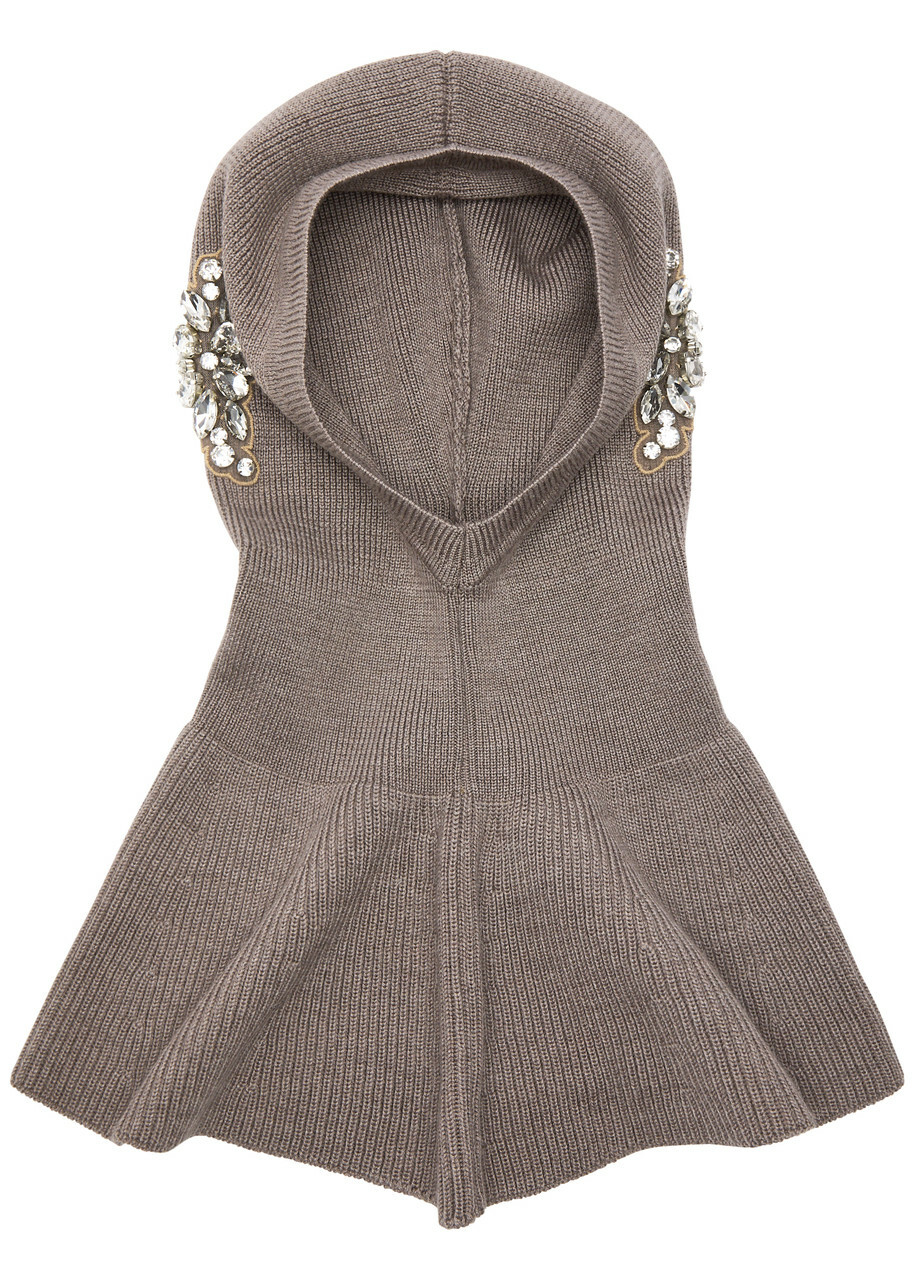 Simone Rocha SSENSE Exclusive Black Beaded Balaclava Simone Rocha