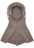Simone Rocha Crystal-emebllished Wool-blend Balaclava - Beige - One Size