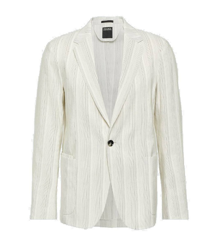 Photo: Zegna Chalk stripe linen and silk jacket