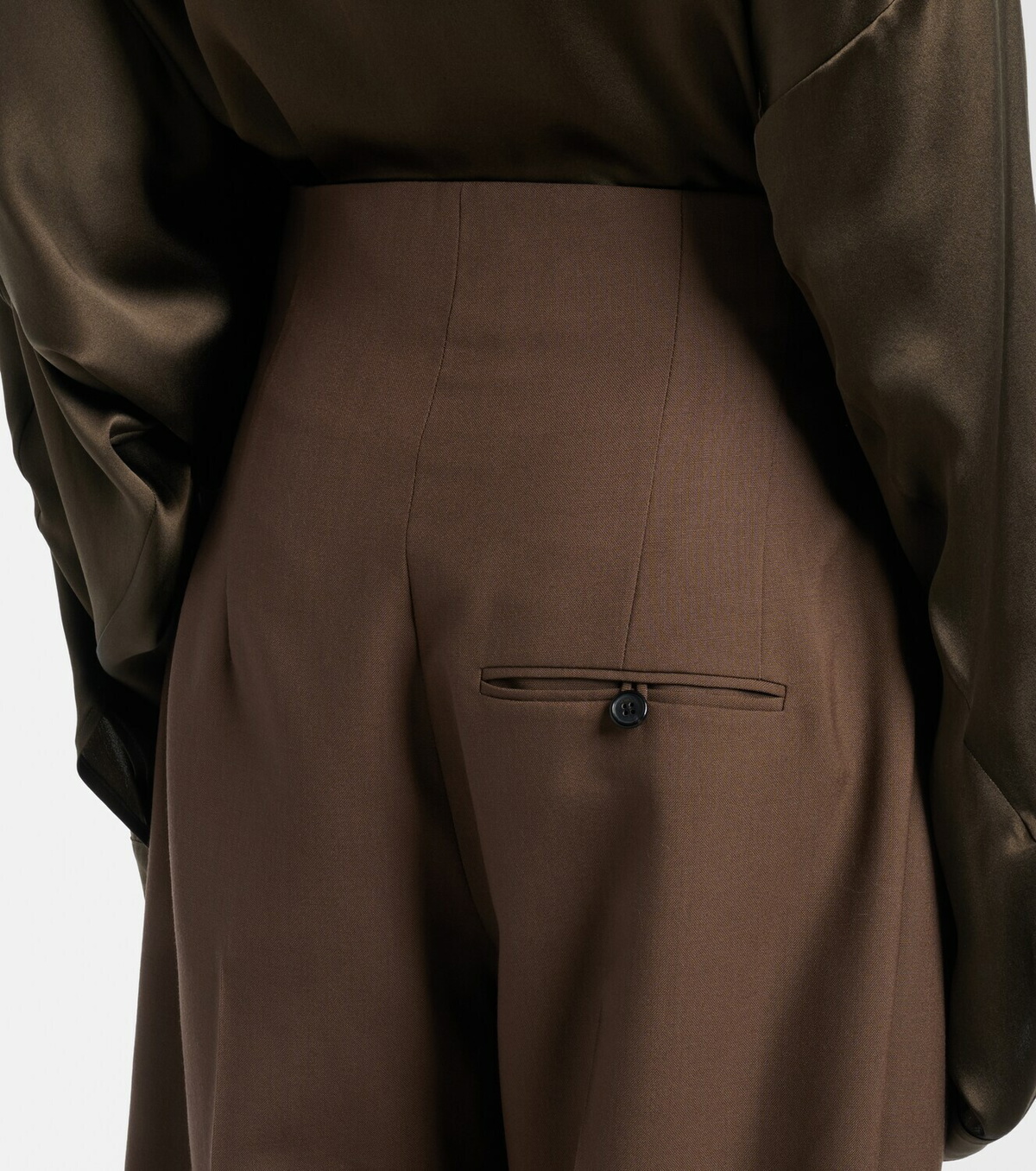 Khaite Somera pleated virgin wool straight pants