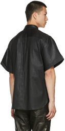 Sean Suen Black Sheepskin Short Sleeve Shirt