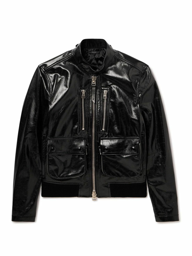 Photo: TOM FORD - Patent-Leather Blouson Jacket - Black