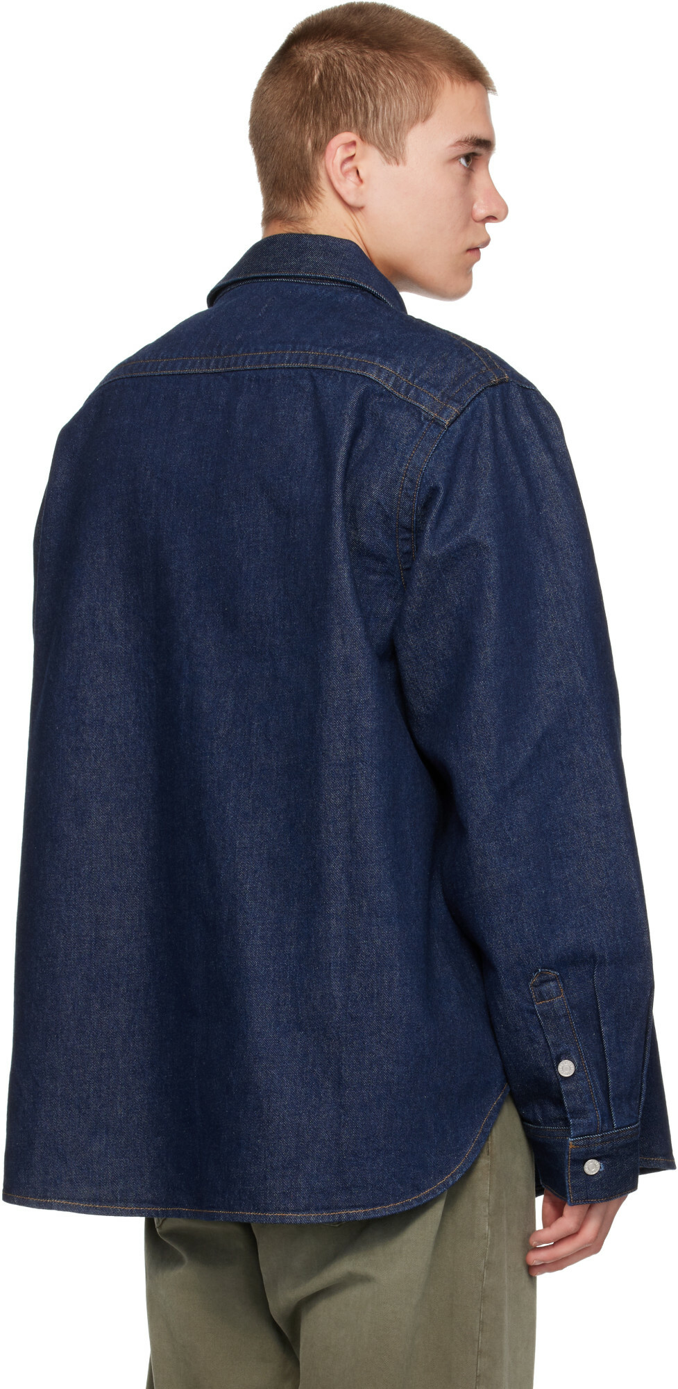 AGOLDE Navy Craven Shirt