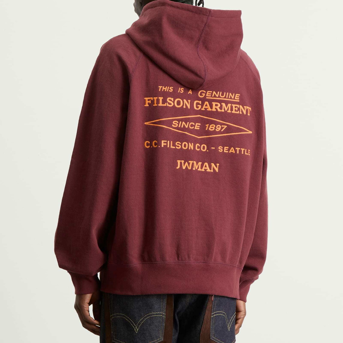 Junya Watanabe MAN Men's x Filson Hoody in Burgundy