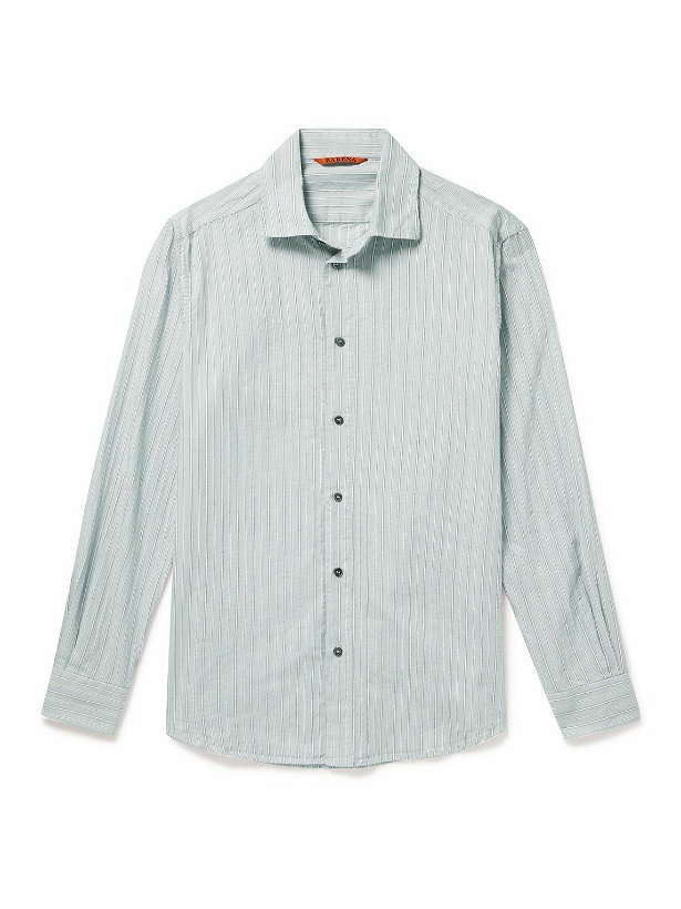 Photo: Barena - Surian Striped Cotton-Oxford Shirt - Gray