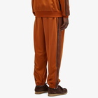 Needles Men's Poly Smooth Zipped Track Pants in Rust